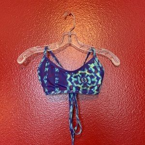 JOLYN Grayson PEACOCK Purple ATHLETIC Top TIE Back BIKINI